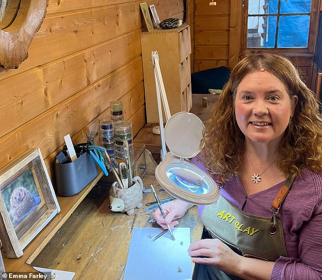 Emma Farley, 48, works full-time but runs her non-profit online jewellery shop, Little Silver Hedgehog, in her limited spare time