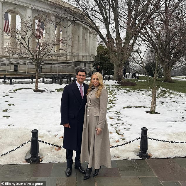 Tiffany and her husband Michael Boulos, who are expecting their first child, posed for private photos ahead of the event