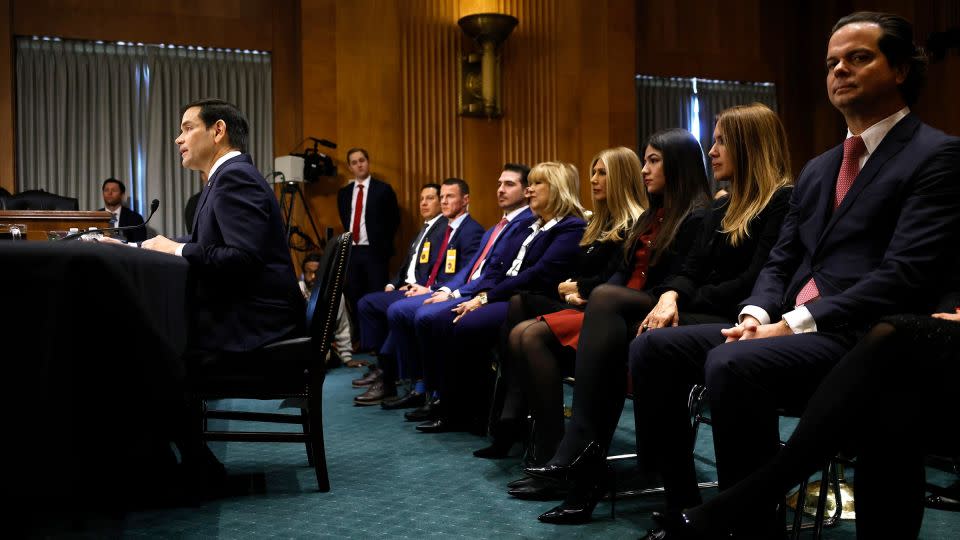 Rubio testifies during his confirmation hearing on Wednesday in Washington, DC. - Kevin Dietsch/Getty Images