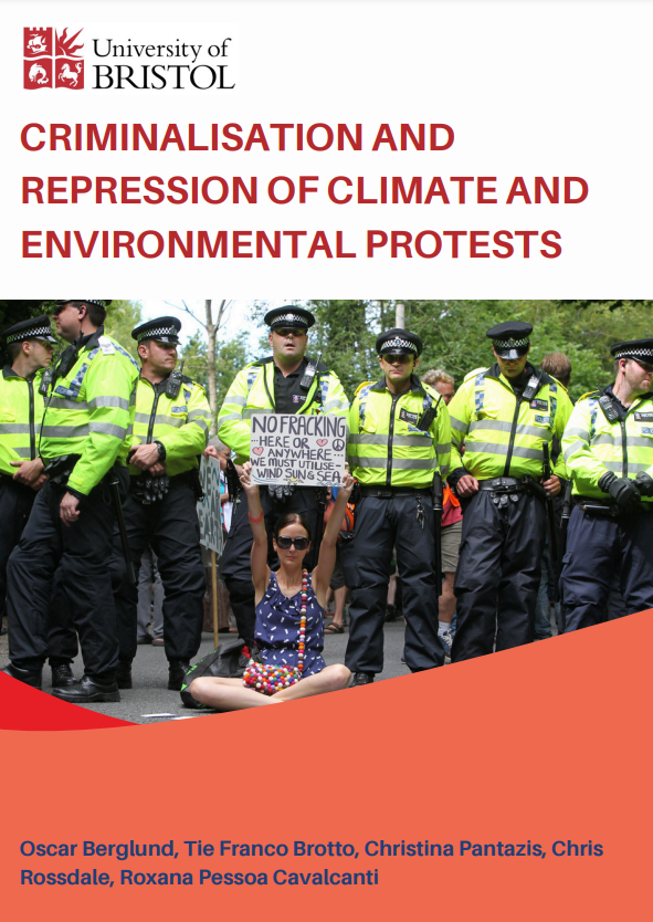 criminalisation and repression of climate and environmental protestors report cover