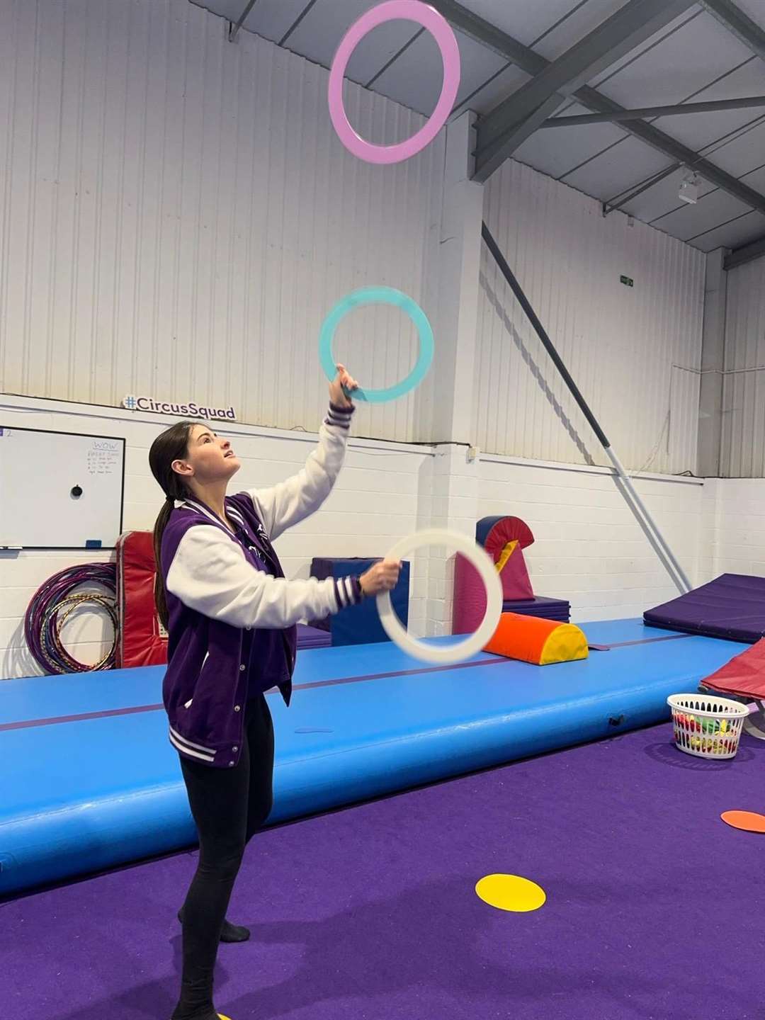 Megan can juggle following more than a year of circus coaching in Bury St Edmunds