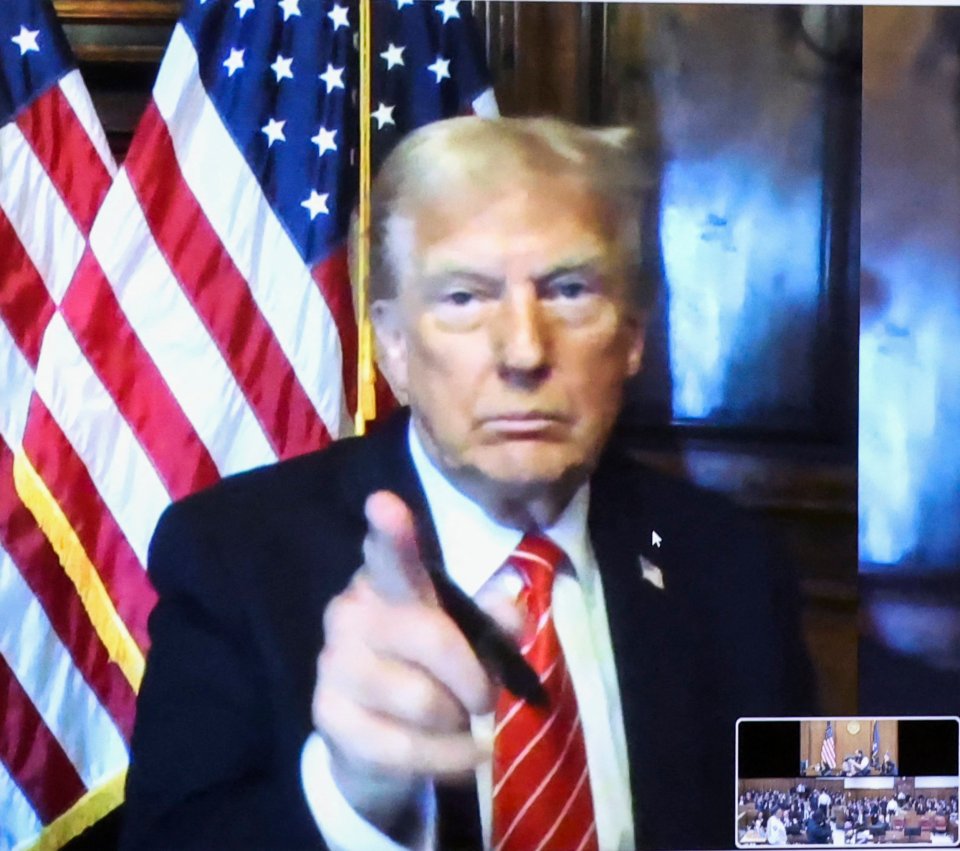 Donald Trump appeared remotely from his Mar-a-Lago estate in Florida