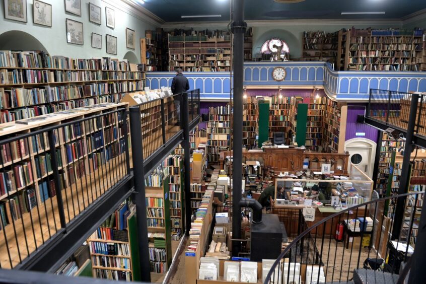 Old Fashioned Leakey's Bookshop in Inverness.