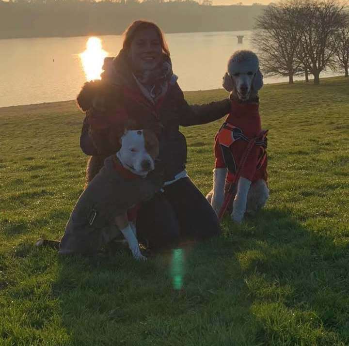 A bond built on love for animals—Ellie with her four-legged companions. Photo: Supplied