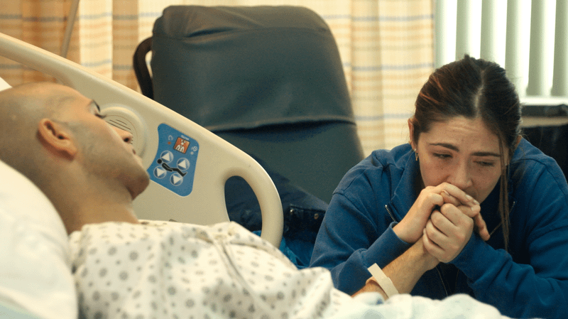 Charlotte and Adam in the hospital