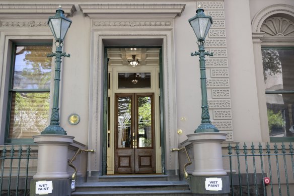 The ornate entrance to the clubhouse.