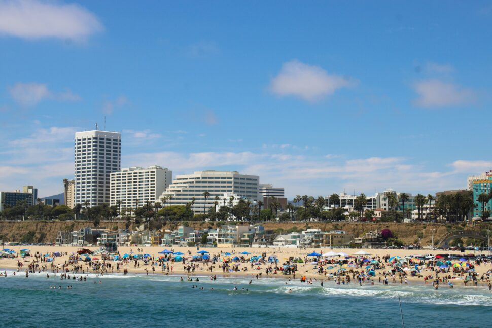 aerial view of beach in Los Angeles during the day