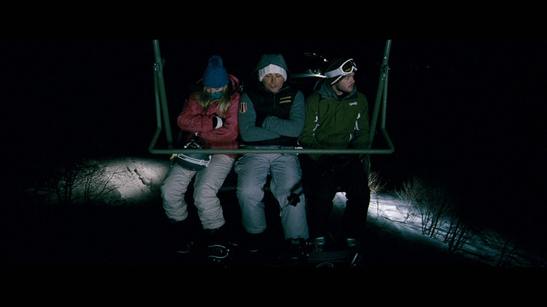 Parker, Dan, and Joe trapped on the ski lift in Frozen