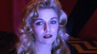 A close-up of Sheryl Lee as Laura Palmer in the Red room during one of the best David Lynch movies, Twin Peaks: Fire Walk With Me