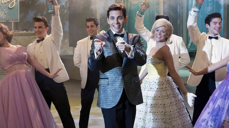 James Marsden as Corny Collins, dancing with teen ensemble in 2007's Hairspray