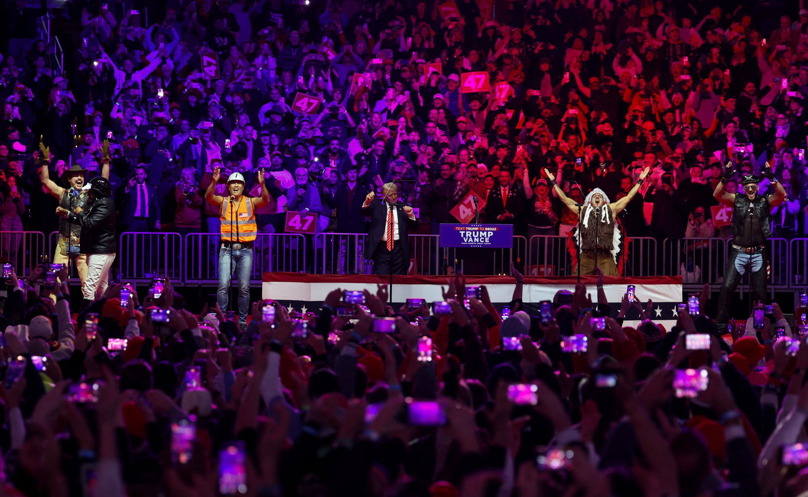 Trump dances among The Village People