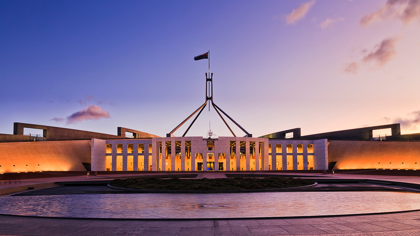 Parliament House at sunrise.