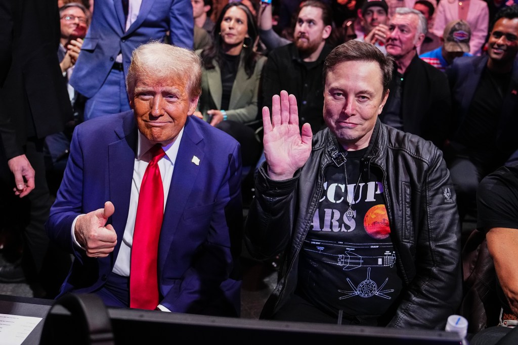 President-elect Donald Trump and Elon Musk at the UFC 309 event at Madison Square Garden on Nov. 16, 2024.