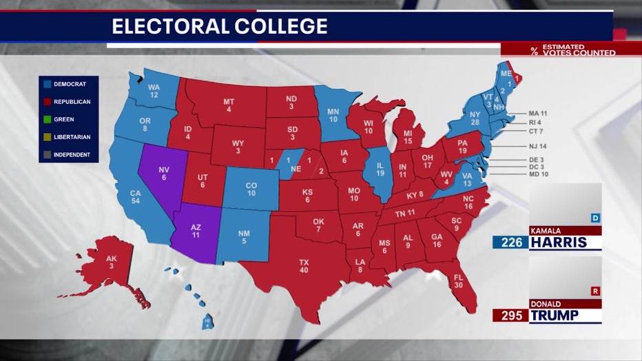 2024 Presidential Election electoral map.