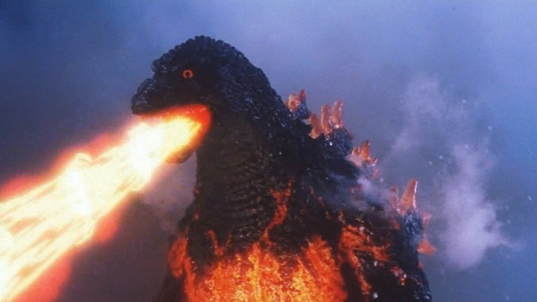 Godzilla, glowing with red radioactive energy in Godzilla vs. Destroroyah