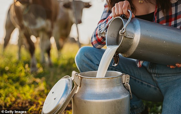 The other main food the scientist avoids is raw milk, which she describes as, 'one of the most dangerous foods you can eat' (stock image)