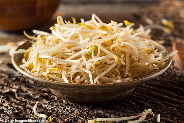 Her next piece of advice was to avoid raw sprouts, explaining sprouts have a rough exterior that makes the bacteria stick like glue to their structure (stock image)