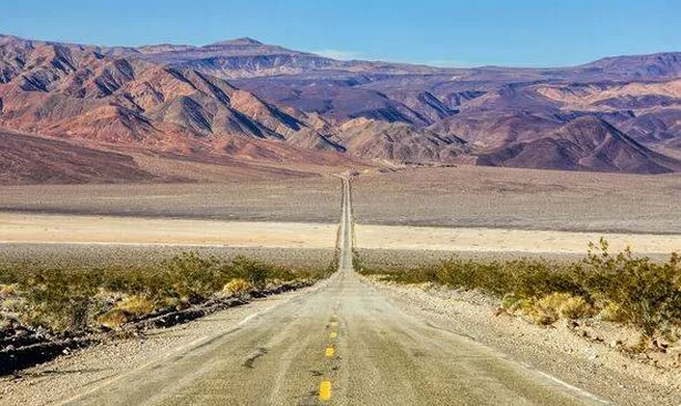 Panamint Valley looking west along Highway 190, Death Valley, California.