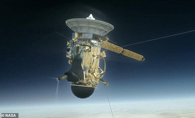 Cassini is depicted here in a NASA illustration. Cassini launched from Cape Canaveral, Florida in October 1997