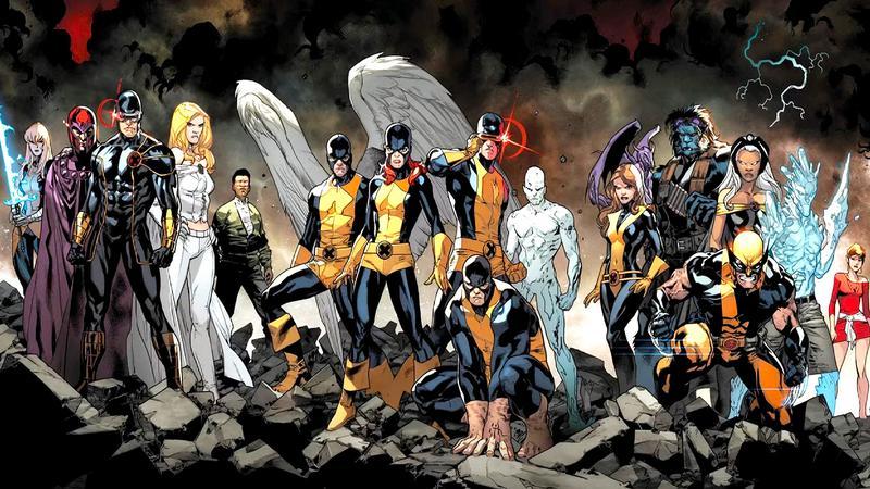 X-Men teams standing together in Marvel Comics