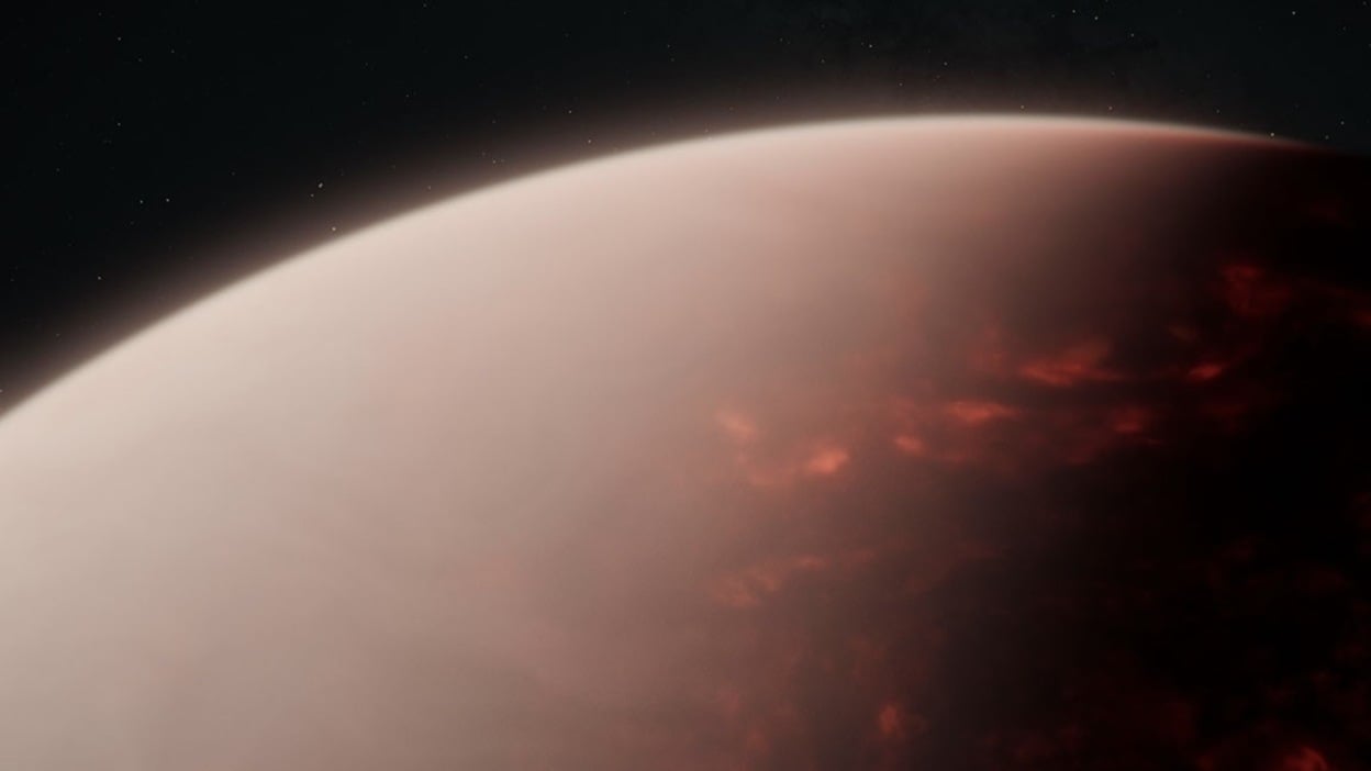 An artist's rendering of an exoplanet that may have an atmosphere