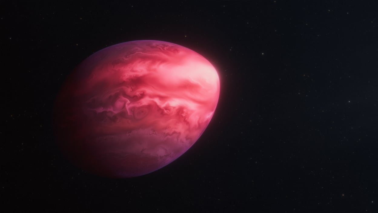 An artist's rendering of exoplanet PSR J2322-2650 b