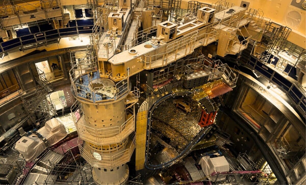 The ITER Tokamak Pit With The Two Vacuum Vessel Sector Modules Installed