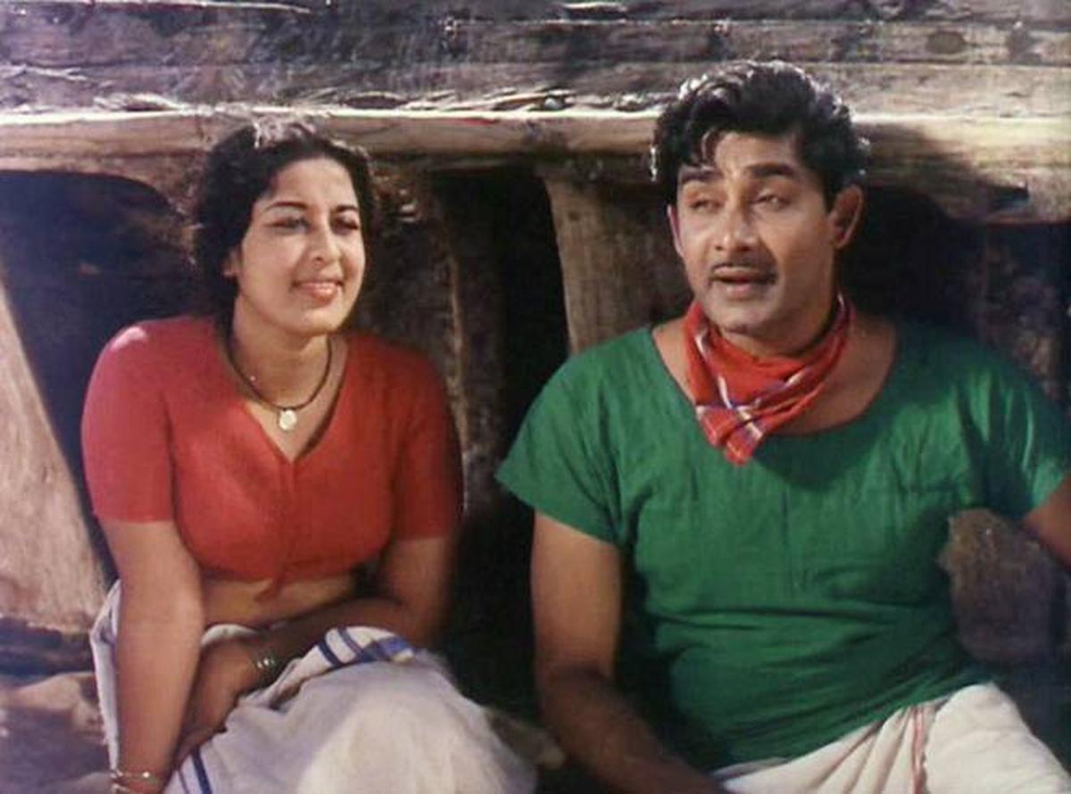 Sheela and Madhu in Chemmeen. The 1965 film, adapted from Thakazhi Sivasankara Pillai’s novel by Ramu Kariat, was the first South Indian film to win the President’s Gold Medal.