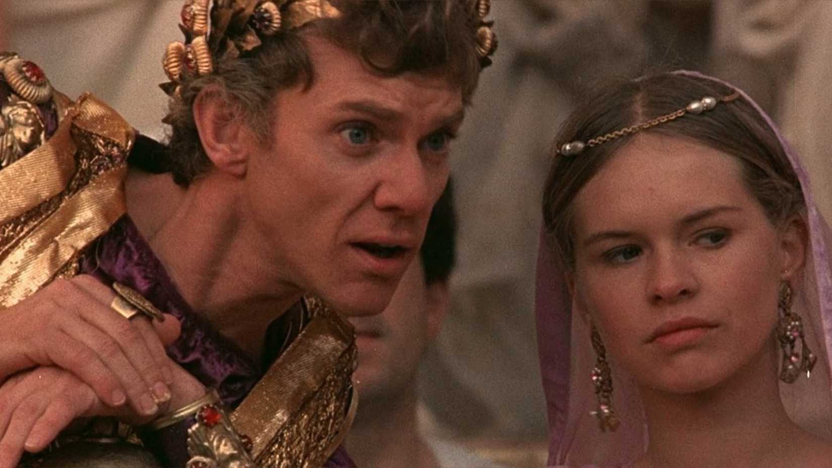 Caligula whispering in 'Caligula'
