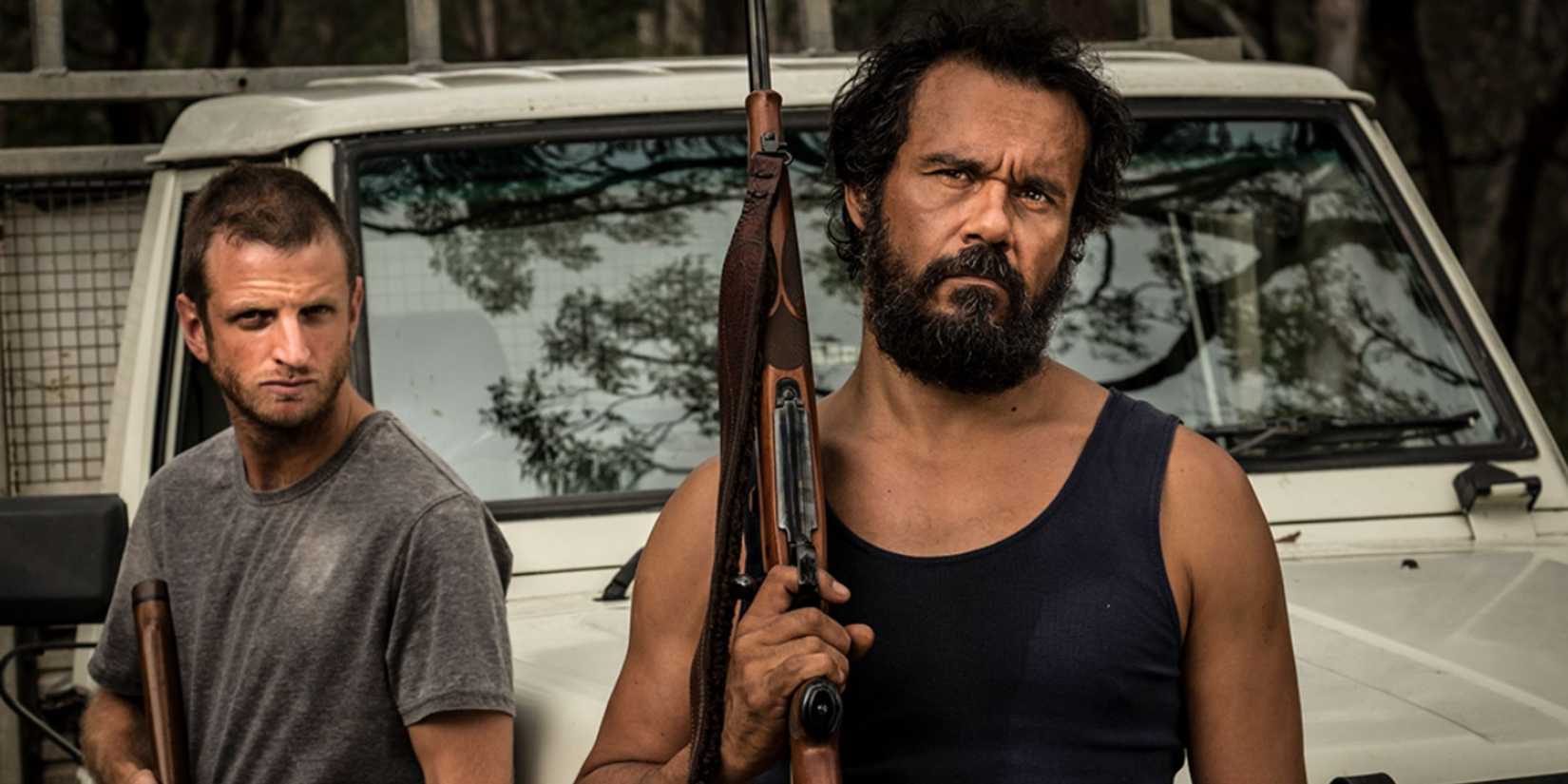 Aaron Glenane as Chook and Aaron Pedersen as German in Australian horror Killing Ground.