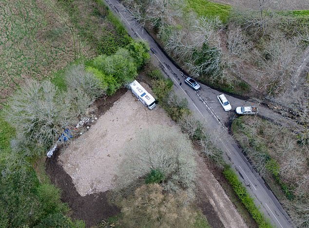 In a military-style 'land grab', up to 25 lorries arrived on Good Friday with tonnes of rubble and tipped it onto the one-acre field