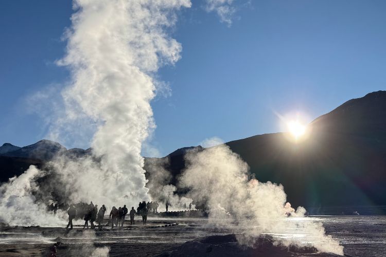 Sunrise over The Tatio Geysers at 15,000 ft above sea level, north of San Pedro de Atacama