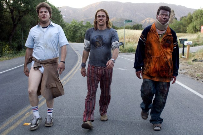 PINEAPPLE EXPRESS, from left: Seth Rogen, James Franco, Danny McBride, 2008. ©Columbia Pictures/Courtesy Everett Collection