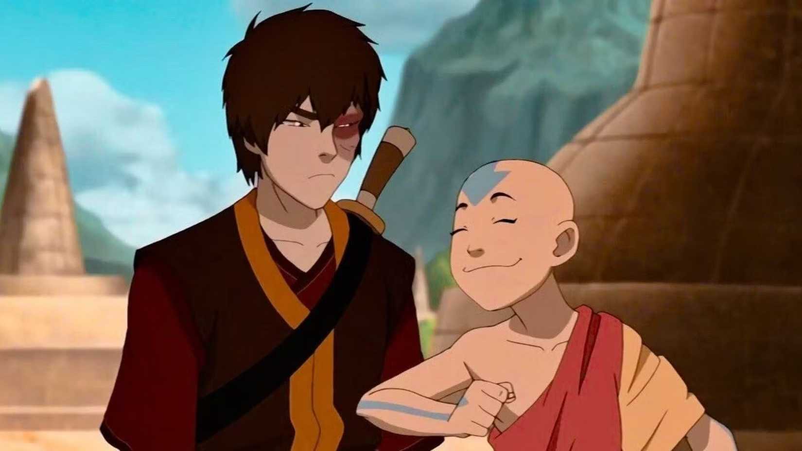 Aang and Zuko at the Fire Temple in Avatar: The Last Airbender