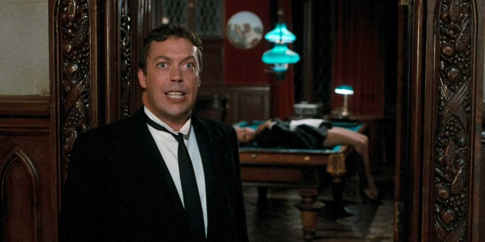 Tim Curry as the butler in Clue the Movie