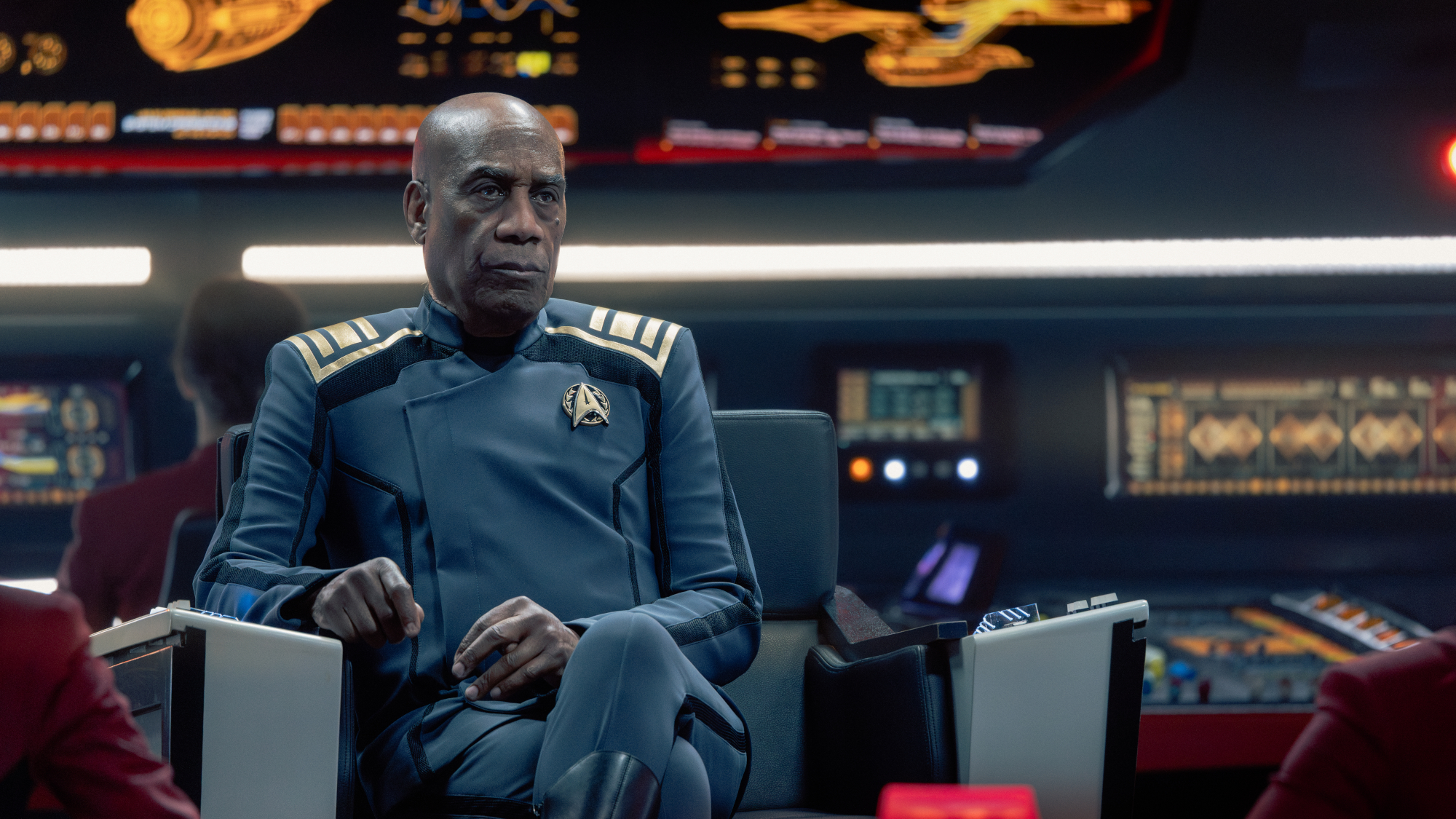 Joe Mortin as Admiral Reeger in Star Trek: Strange New Worlds, episode 8, season 4