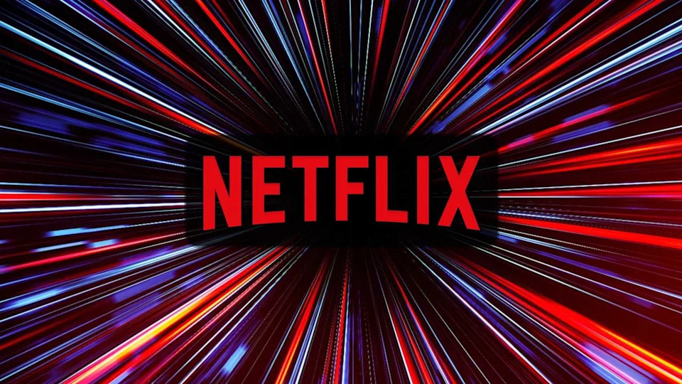 Netflix on a futuristic hyper light background.