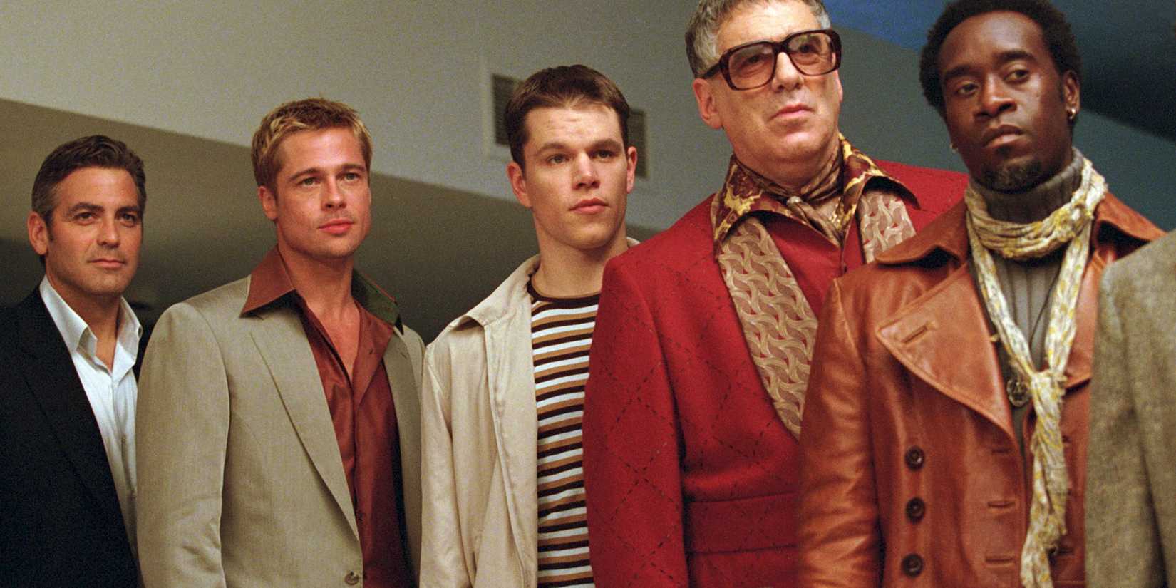 George Clooney, Brad Pitt, Matt Damon, Elliot Gould, and Don Cheadle in 'Ocean's Eleven' (2001)